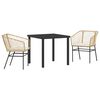 vidaXL Garden Dining Set 3 pcs Brown Poly Rattan