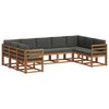 vidaXL Outdoor Sofa Set 9 pcs Natural and Anthracite