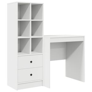 vidaXL Desk with Drawer 2 pcs White