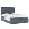 vidaXL Ottoman Bed with Mattresses Dark Grey Double Velvet