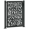 vidaXL Garden Gate Black 100x125 cm Steel Trace Design