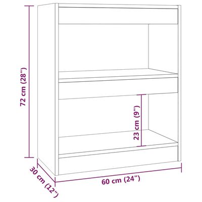 vidaXL Book Cabinet/Room Divider White 60x30x72 cm
