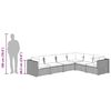 vidaXL 6 Piece Garden Lounge Set with Cushions Poly Rattan Grey