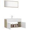 vidaXL Bathroom Furniture Set White and Sonoma Oak Engineered Wood