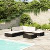 vidaXL 6 Piece Garden Lounge Set with Cushions Poly Rattan Black