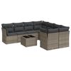 vidaXL 9 Piece Garden Sofa Set with Cushions Grey Poly Rattan