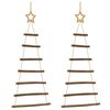 vidaXL&nbsp;Hanging Christmas Trees with Top Stars 2 pcs 42x90 cm Natural Branch