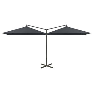 vidaXL Garden Parasol | Anthracite | Polyester, Steel | Double