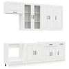 vidaXL Kitchen Unit KALMAR 8 pcs High Gloss White Engineered Wood