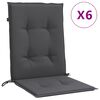 vidaXL Lowback Chair Cushions 6 pcs Melange Anthracite 100x50x4 cm Fabric