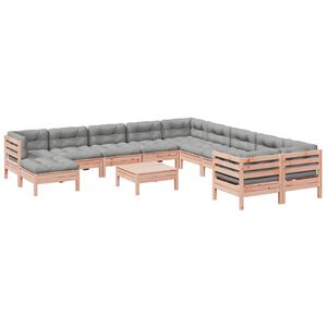 vidaXL 12 Piece Garden Sofa Set with Cushions Solid Wood Douglas Fir