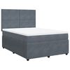 vidaXL Box Spring Bed with Mattress Dark Grey Queen Velvet