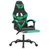 vidaXL Gaming Chair with Footrest Black and Green Faux Leather