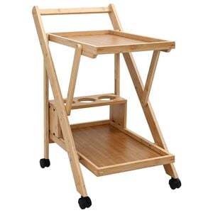 vidaXL Kitchen Trolley with Wheels Light Brown 65 x 40.5 x 76.5 cm