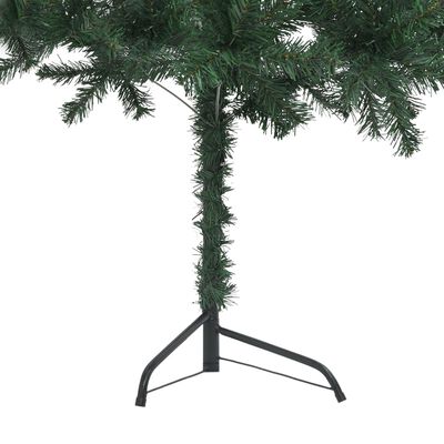 vidaXL Corner Artificial Christmas Tree LEDs&Ball Set Green 240 cm PVC
