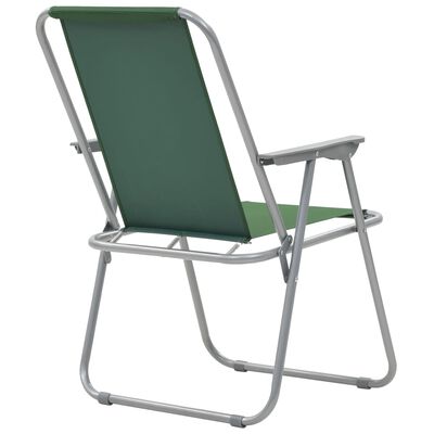 vidaXL Folding Camping Chairs 2 pcs 52x59x80 cm Green