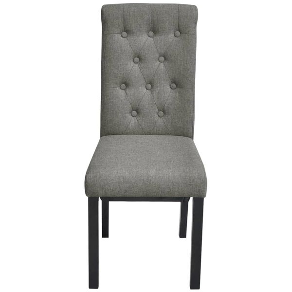vidaXL Dining Chairs 2 pcs Light Grey Fabric