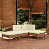 vidaXL 4 Piece Garden Lounge Set with Cushions Solid Pinewood