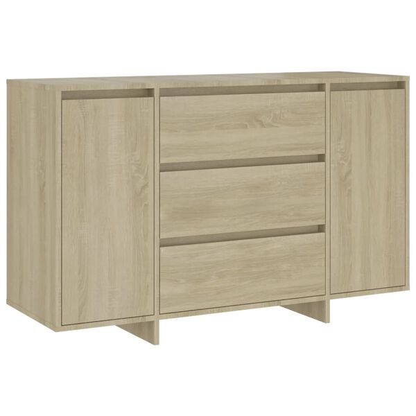 vidaXL Sideboard with 3 Drawers Sonoma Oak 120x41x75 cm Engineered Wood