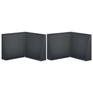 vidaXL Retaining Wall 2 pcs 50 x 50 x 40 cm Steel Anthracite