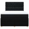 vidaXL Box Spring Bed with Mattress Black Double Fabric