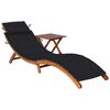 vidaXL Garden Sun Lounger with Table and Cushion Solid Wood Acacia