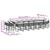 vidaXL 17 Piece Garden Dining Set with Cushions Grey Poly Rattan