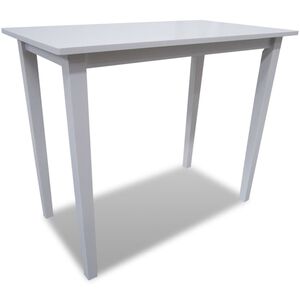 vidaXL Bar Table | White | Rubberwood legs | 110 cm L x 60 cm W x 90.8 cm H