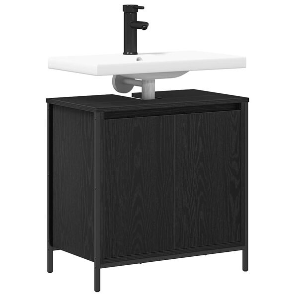 vidaXL Bathroom Basin Cabinet Black 60x34.5x60 cm