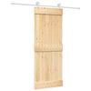 vidaXL Sliding Door Natural and White 80 x 210 cm Solid Pine Wood