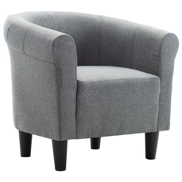 vidaXL Armchair Light Grey Fabric
