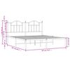 vidaXL Metal Bed Frame without Mattress with Headboard White 180x200cm