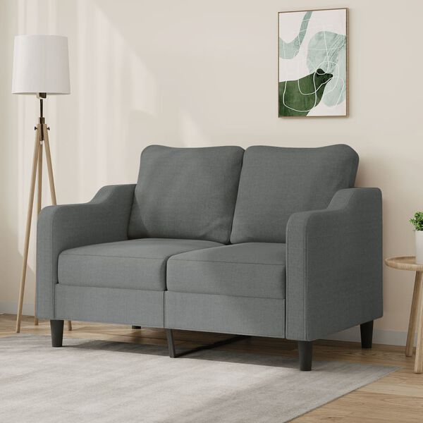 vidaXL 2-Seater Sofa Dark Grey 120 cm Fabric