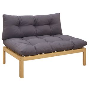 vidaXL Middle Sofa Unit Light Acacia and Dark Grey Acacia Wood