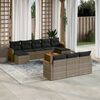 vidaXL 11 Piece Garden Sofa Set with Cushions Grey Poly Rattan