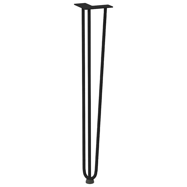 vidaXL hairpin legs for console tables for Console Table 4 pcs Black 72 cm Solid Steel