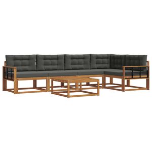 vidaXL Outdoor Sofa Set 6 pcs Natural and Anthracite