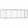 vidaXL Dog Cage with Door Grey 4x2x1.5 m Galvanised Steel