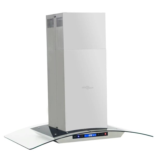 vidaXL Island Range Hood 90 cm LCD Display Touch Sensor 756 m&sup3;/h LED