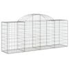 vidaXL Arched Gabion Basket 200x50x80/100 cm Galvanised Iron