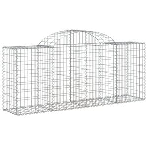 vidaXL Arched Gabion Basket 200x50x80/100 cm Galvanised Iron
