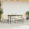 vidaXL 5 Piece Garden Dining Set with Cushions Brown Poly Rattan Glass