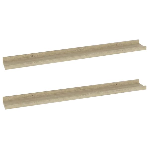 vidaXL Wall Shelves 2 pcs Sonoma Oak 80x9x3 cm