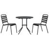 vidaXL Stackable Garden Chair Set 3 pcs Anthracite Powder-coated Steel