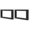 vidaXL Shelf Brackets for Washbasin 2 pcs Black Rectangular Steel