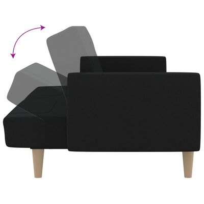 vidaXL 2-Seater Sofa Bed Black Fabric