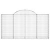 vidaXL Arched Gabion Baskets 14 pcs 200x30x100/120 cm Galvanised Iron