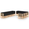 vidaXL 9 Piece Garden Lounge Set with Cushions Solid Wood Pine
