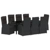vidaXL Garden Dining Set 9 pcs Black Poly Rattan