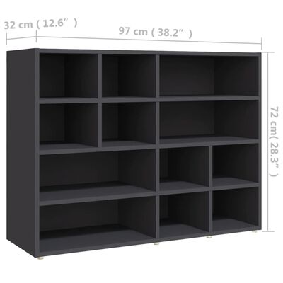 vidaXL Side Cabinet Grey 97x32x72 cm Engineered Wood